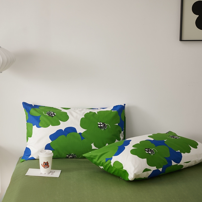 91家纺网 家纺一手货源 找家纺 怡家居 2022新款全棉印花四件套第七批 绿日长夏