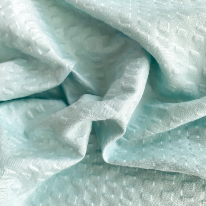 91家纺网 家纺一手货源 找家纺 慕澄家纺 2022新款华夫格简约款泡泡四件套 湖水绿