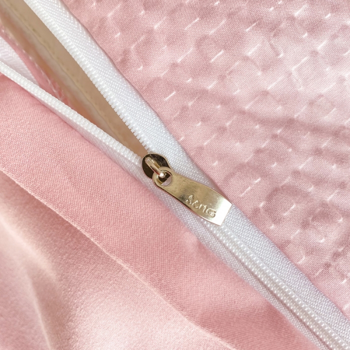 91家纺网 家纺一手货源 找家纺 慕澄家纺 2022新款华夫格简约款泡泡四件套 浅豆沙