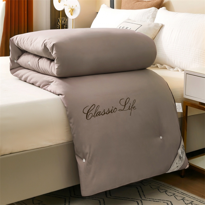 91家纺网 家纺一手货源 找家纺 洛卡棉蚕丝夏被纯手工被子被芯冬被春秋被夏被 温馨灰