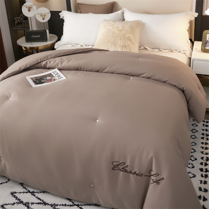 91家纺网 家纺一手货源 找家纺 洛卡棉蚕丝夏被纯手工被子被芯冬被春秋被夏被 温馨灰