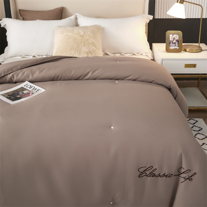 91家纺网 家纺一手货源 找家纺 洛卡棉蚕丝夏被纯手工被子被芯冬被春秋被夏被 温馨灰