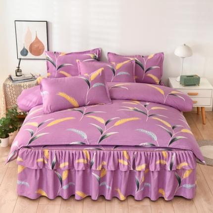 91家纺网 家纺一手货源 找家纺 （总）代芙 2023新款加厚磨毛双边床裙四件套