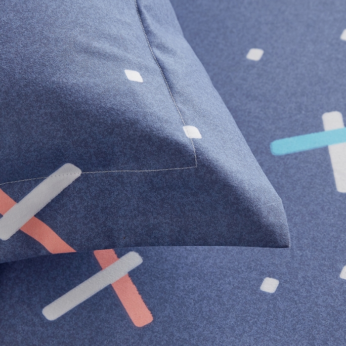 91家纺网 家纺一手货源 找家纺 代芙 2022新款加厚磨毛双边床裙单品三件套 爱尚几何