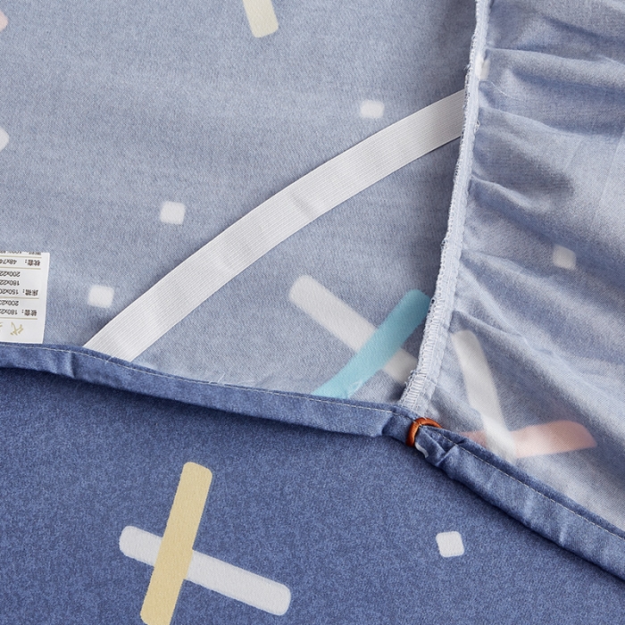 91家纺网 家纺一手货源 找家纺 代芙 2022新款加厚磨毛双边床裙单品三件套 爱尚几何