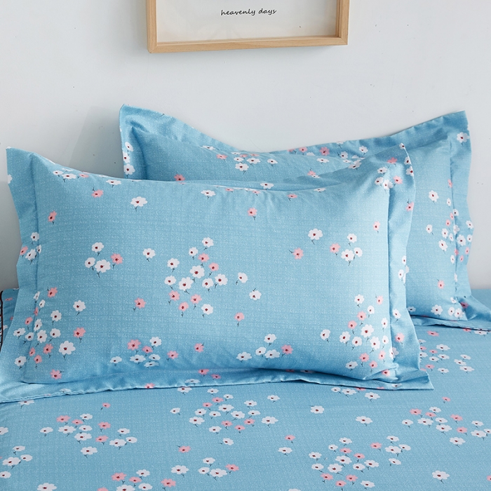 91家纺网 家纺一手货源 找家纺 代芙 2022新款加厚磨毛双边床裙单品三件套 繁花点点