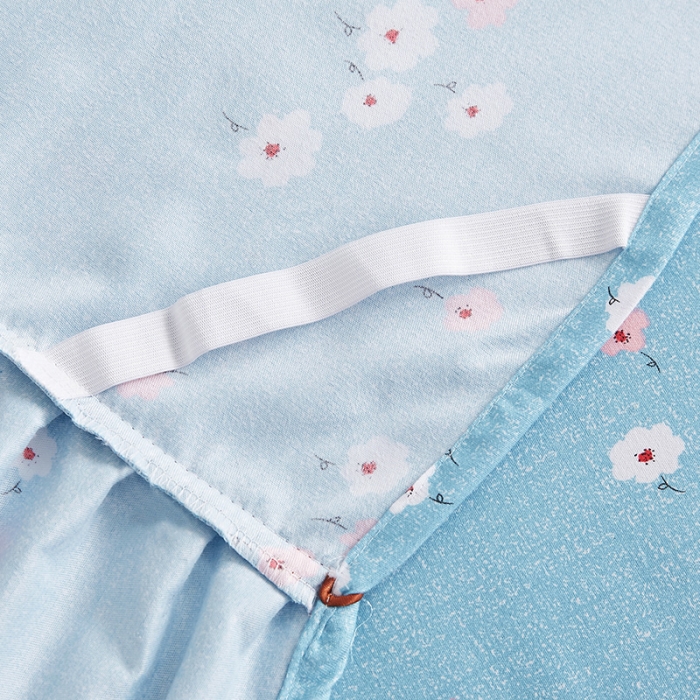 91家纺网 家纺一手货源 找家纺 代芙 2022新款加厚磨毛双边床裙单品三件套 繁花点点