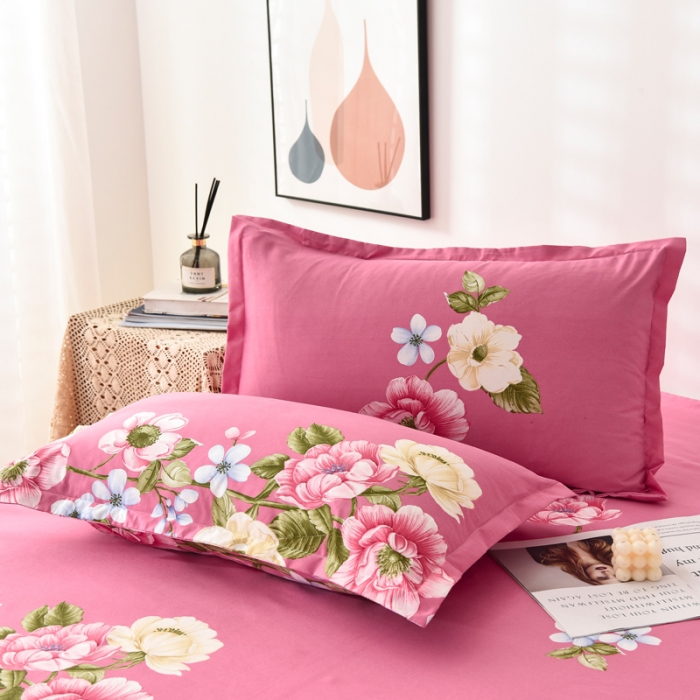 91家纺网 家纺一手货源 找家纺 代芙 2022新款加厚磨毛双边床裙四件套 爱莎花园