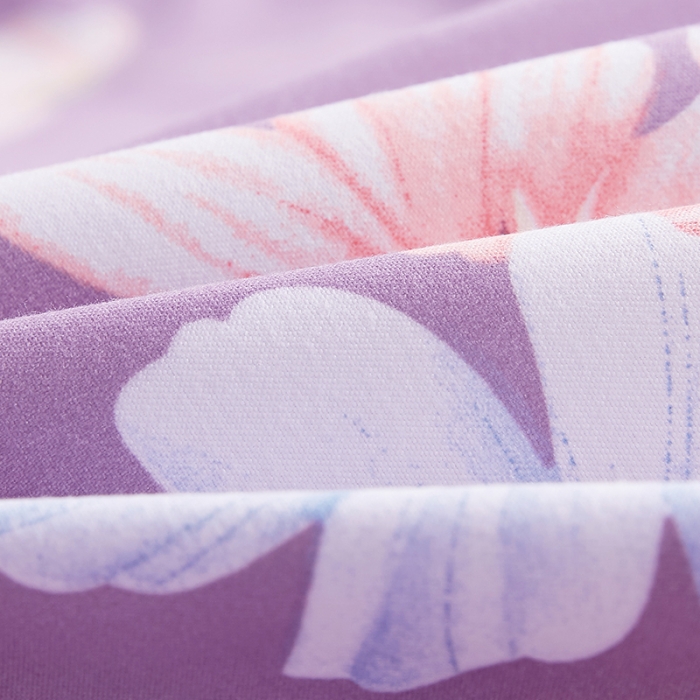 91家纺网 家纺一手货源 找家纺 代芙 2022新款加厚磨毛双边床裙四件套 花季飘香