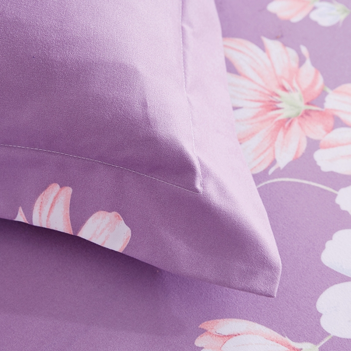 91家纺网 家纺一手货源 找家纺 代芙 2022新款加厚磨毛双边床裙四件套 花季飘香