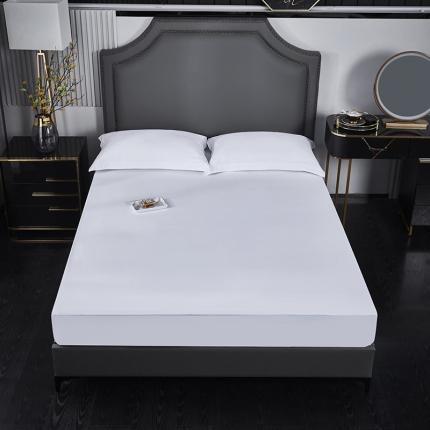 91家纺网 家纺一手货源 找家纺 2025酒店宾馆民宿全棉贡缎床笠白色 40s  60s