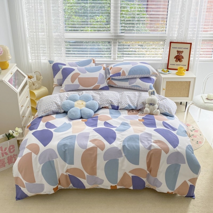 91家纺网 家纺一手货源 找家纺 金丝鸟家纺 2022新款全棉四件套 海风