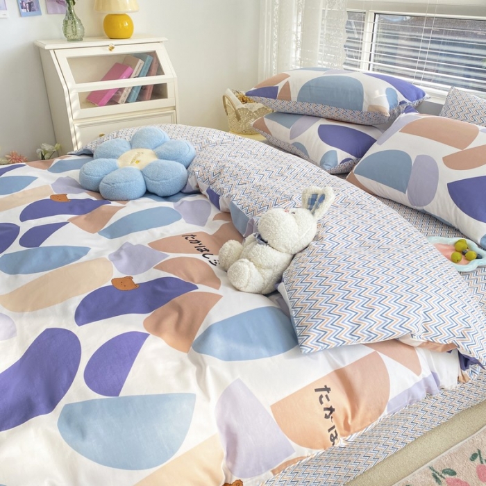 91家纺网 家纺一手货源 找家纺 金丝鸟家纺 2022新款全棉四件套 海风