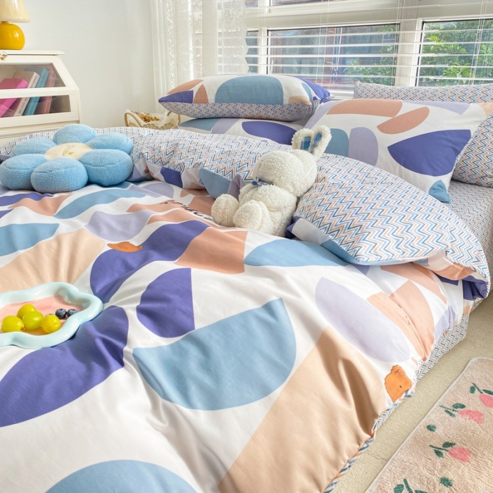 91家纺网 家纺一手货源 找家纺 金丝鸟家纺 2022新款全棉四件套 海风