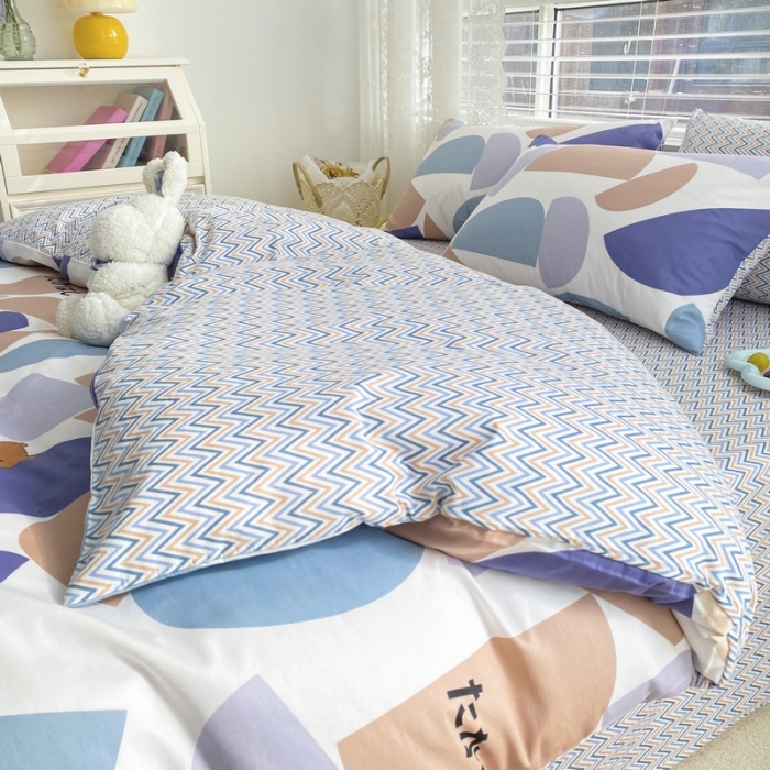 91家纺网 家纺一手货源 找家纺 金丝鸟家纺 2022新款全棉四件套 海风