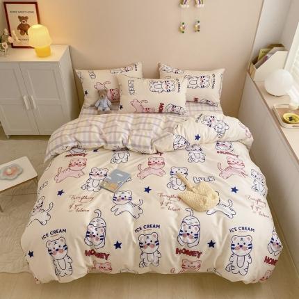 91家纺网 家纺一手货源 找家纺 金丝鸟家纺 2022新款全棉四件套 tiger