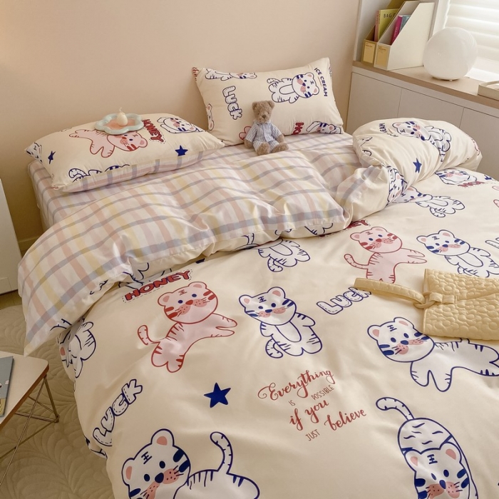 91家纺网 家纺一手货源 找家纺 金丝鸟家纺 2022新款全棉四件套 tiger