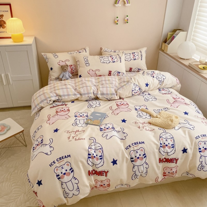 91家纺网 家纺一手货源 找家纺 金丝鸟家纺 2022新款全棉四件套 tiger