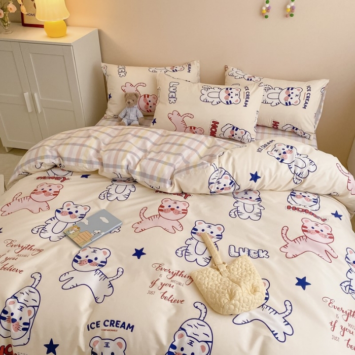 91家纺网 家纺一手货源 找家纺 金丝鸟家纺 2022新款全棉四件套 tiger