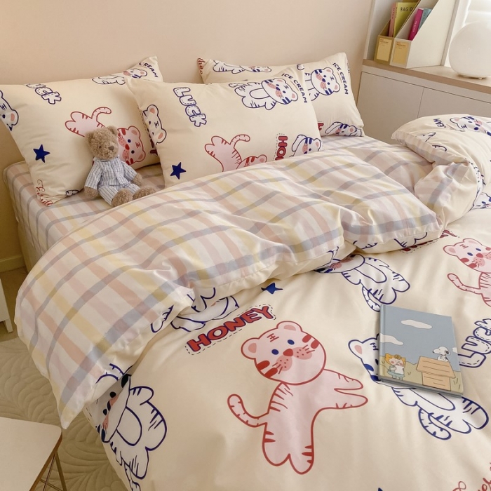 91家纺网 家纺一手货源 找家纺 金丝鸟家纺 2022新款全棉四件套 tiger