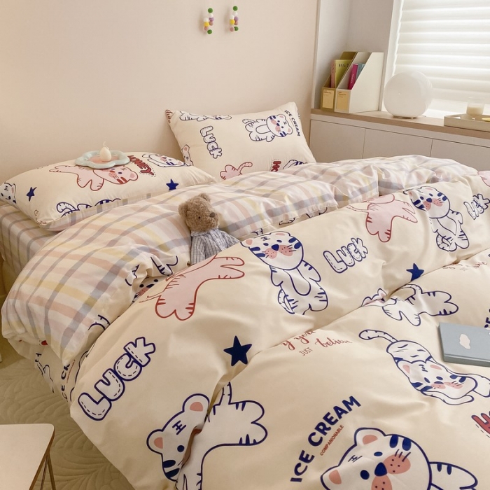 91家纺网 家纺一手货源 找家纺 金丝鸟家纺 2022新款全棉四件套 tiger