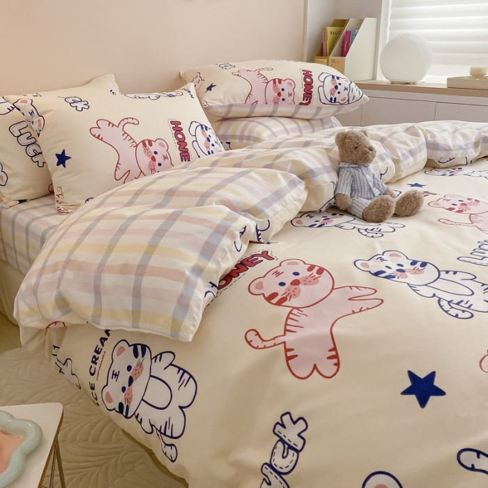 91家纺网 家纺一手货源 找家纺 金丝鸟家纺 2022新款全棉四件套 tiger