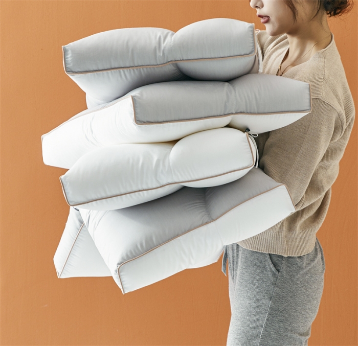 91家纺网 家纺一手货源 找家纺 星芯合家纺 2024新款柔赛丝护颈枕 灰色(41*67cm+7cm)