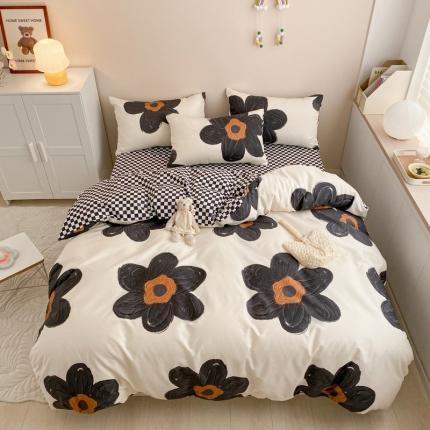 91家纺网 家纺一手货源 找家纺 金丝鸟家纺 2022新款全棉四件套 暗影