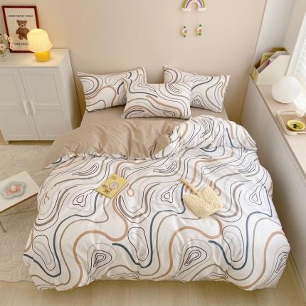 91家纺网 家纺一手货源 找家纺 金丝鸟家纺 2022新款全棉四件套 琥珀