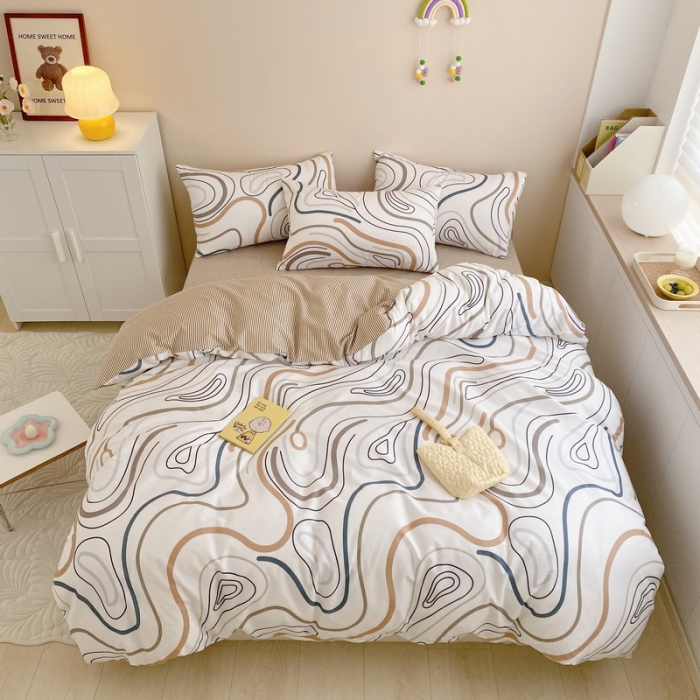 91家纺网 家纺一手货源 找家纺 金丝鸟家纺 2022新款全棉四件套 琥珀