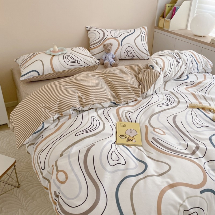 91家纺网 家纺一手货源 找家纺 金丝鸟家纺 2022新款全棉四件套 琥珀