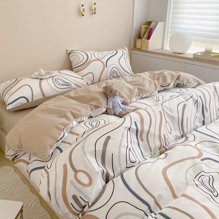 91家纺网 家纺一手货源 找家纺 金丝鸟家纺 2022新款全棉四件套 琥珀