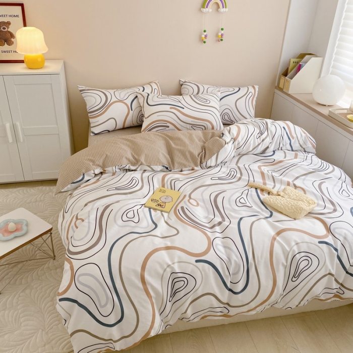 91家纺网 家纺一手货源 找家纺 金丝鸟家纺 2022新款全棉四件套 琥珀