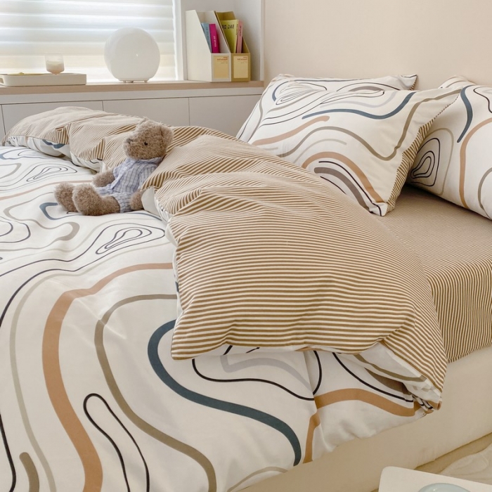 91家纺网 家纺一手货源 找家纺 金丝鸟家纺 2022新款全棉四件套 琥珀