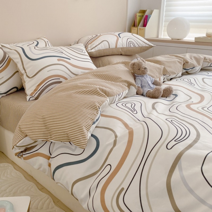 91家纺网 家纺一手货源 找家纺 金丝鸟家纺 2022新款全棉四件套 琥珀