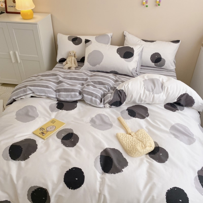 91家纺网 家纺一手货源 找家纺 金丝鸟家纺 2022新款全棉四件套 气泡灰