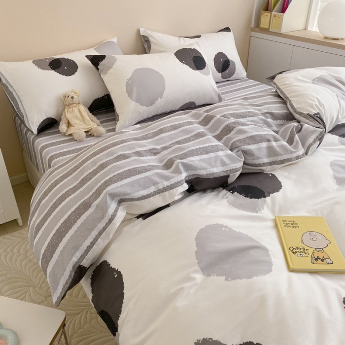 91家纺网 家纺一手货源 找家纺 金丝鸟家纺 2022新款全棉四件套 气泡灰