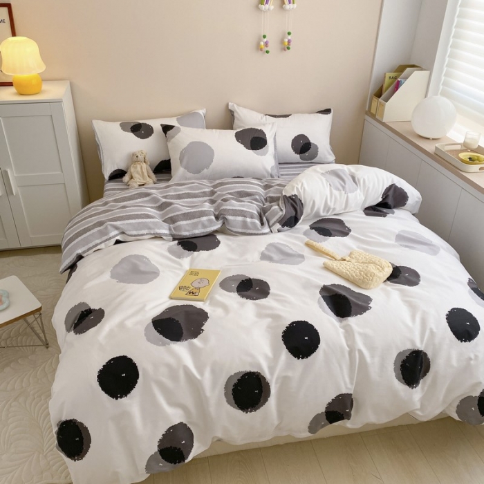 91家纺网 家纺一手货源 找家纺 金丝鸟家纺 2022新款全棉四件套 气泡灰