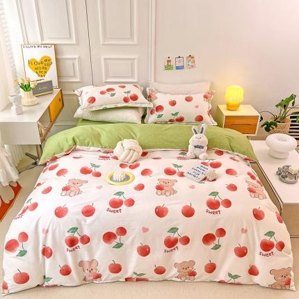 91家纺网 家纺一手货源 找家纺 总 乐童 新款全棉网红直播爆款吊边一字绣工艺款四件套（二）