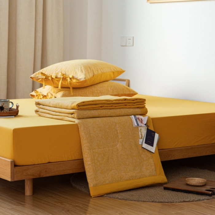 91家纺网 家纺一手货源 找家纺 （总）安莱生活 2023新款高端双层纱华夫格色织大提花夏被