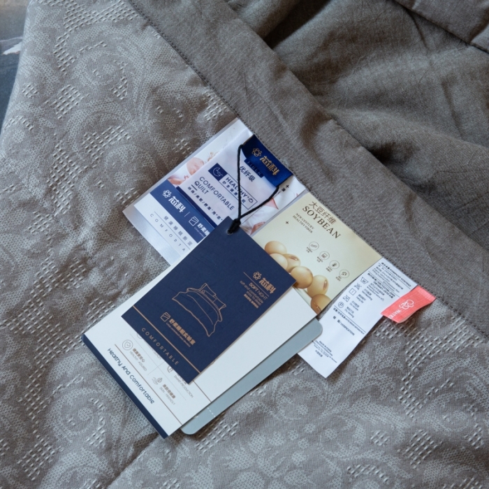 91家纺网 家纺一手货源 找家纺 安莱生活 2022新款高端双层纱华夫格色织大提花夏被 华夫格浅灰