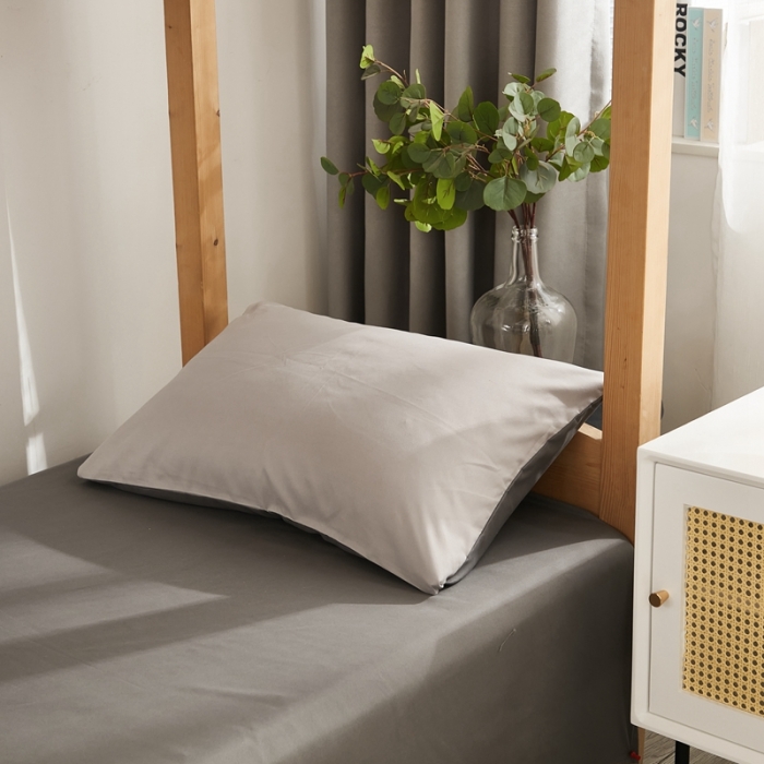 91家纺网 家纺一手货源 找家纺 啊雅家居 2025新款ins简约纯色磨毛枕套一对浅灰加深灰