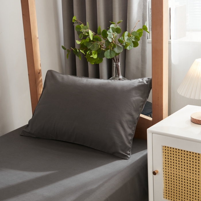 91家纺网 家纺一手货源 找家纺 啊雅家居 2025新款ins简约纯色磨毛枕套一对深灰