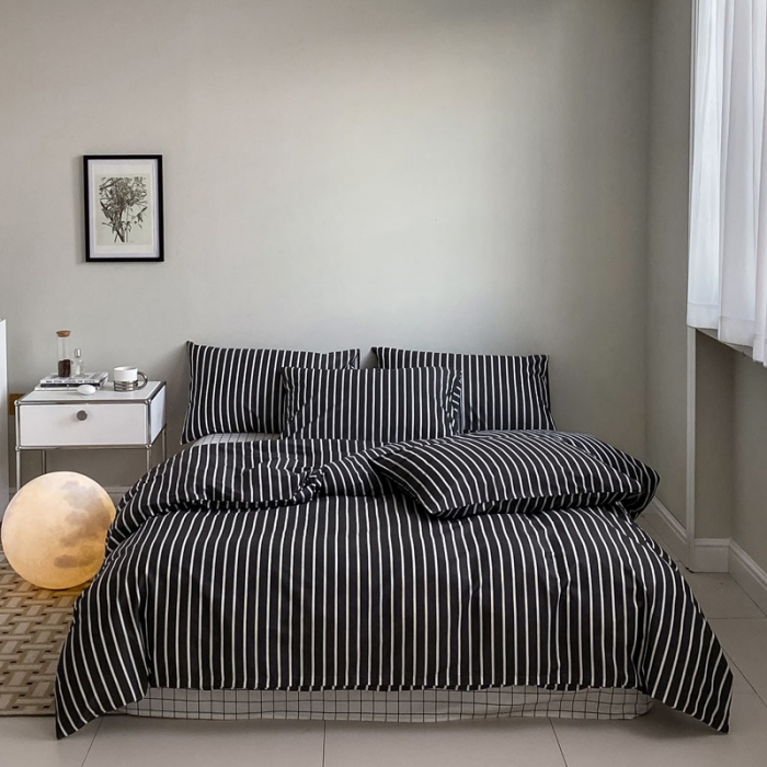 91家纺网 家纺一手货源 找家纺 艾沁 2022新款全棉简约风四件套 奥利奥