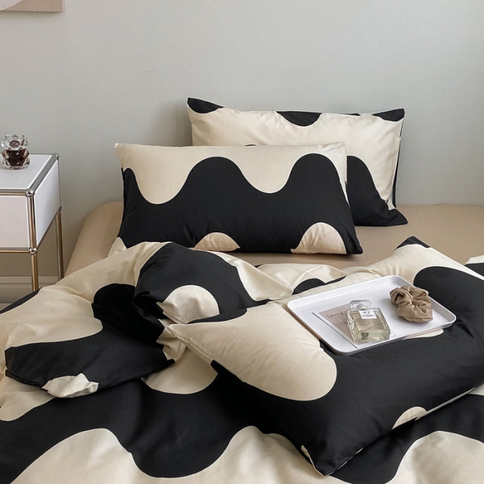 91家纺网 家纺一手货源 找家纺 艾沁 2022新款全棉简约风四件套 梦龙