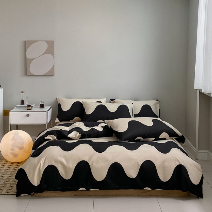 91家纺网 家纺一手货源 找家纺 艾沁 2022新款全棉简约风四件套 梦龙