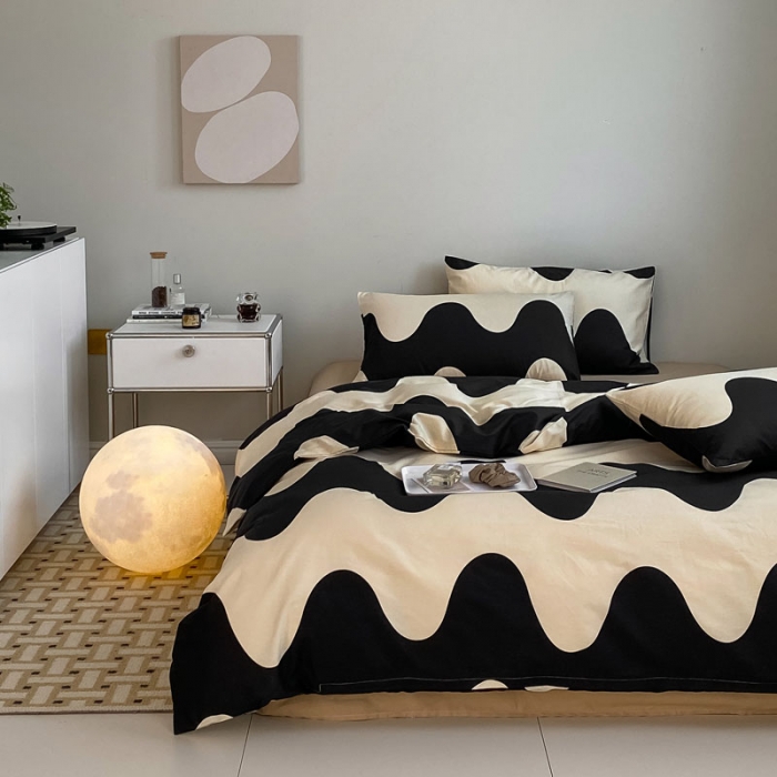 91家纺网 家纺一手货源 找家纺 艾沁 2022新款全棉简约风四件套 梦龙