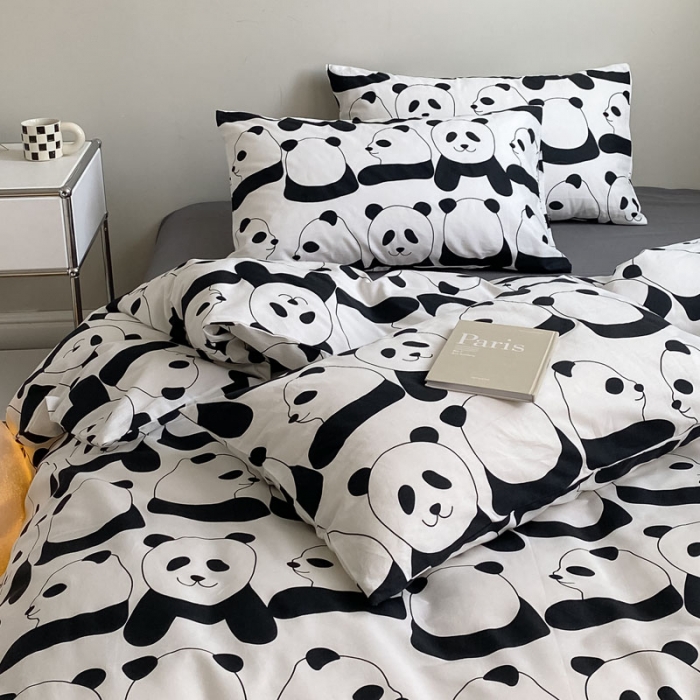 91家纺网 家纺一手货源 找家纺 艾沁 2022新款全棉简约风四件套 熊宝