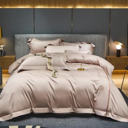 91家纺网 家纺一手货源 找家纺 总初拾2022新款100支澳棉极简轻奢洛伊系列四件套-场景一