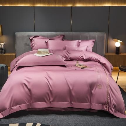 91家纺网 家纺一手货源 找家纺 总初拾2022新款100支澳棉极简轻奢洛伊系列四件套-场景一